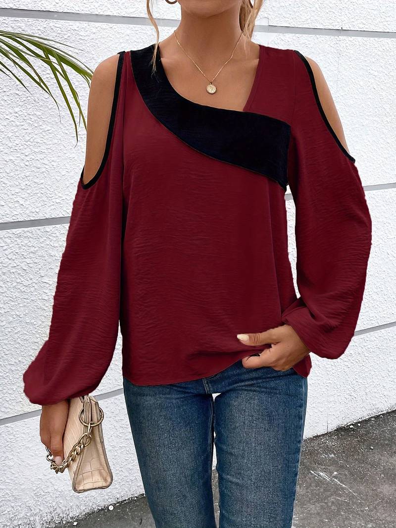 Naomi Whitlock | Square-Neck Colourblock Blouse For Women