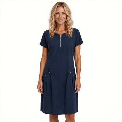 Charlotte Beaumont | Cotton Summer Dress With Button Detail For Women