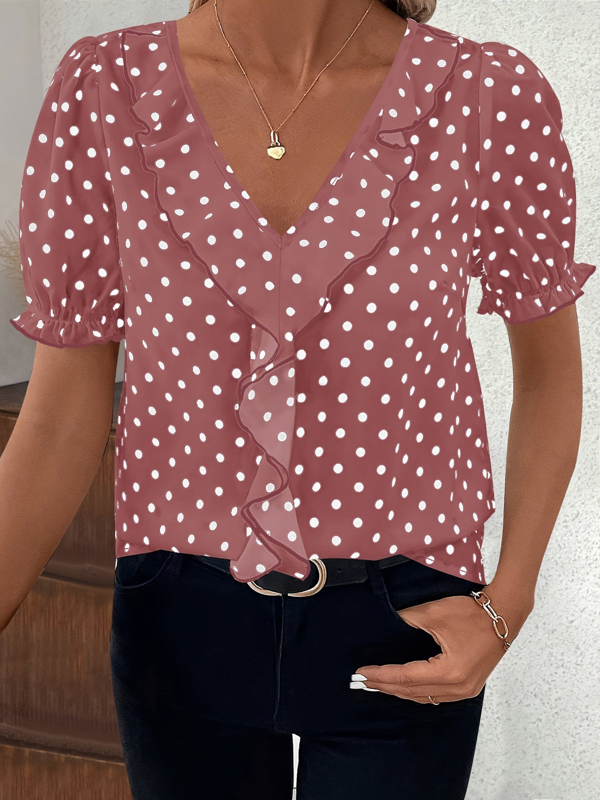 Florence Fairweather | Lace Color Block Blouse With Bubble Sleeves For Women