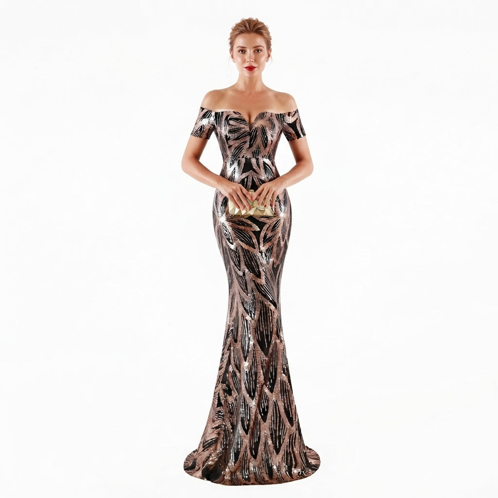 Beatrice Williams | Sequin Formal Dress With Fishtail Hem For Women