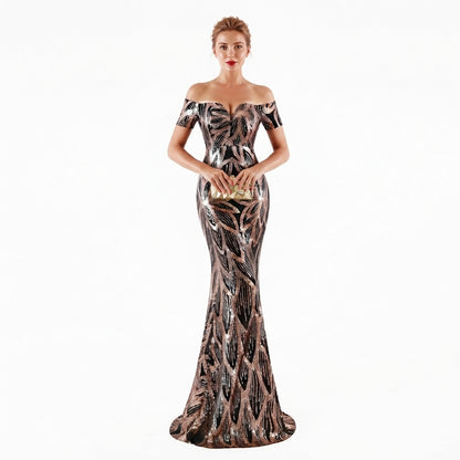 Beatrice Williams | Sequin Formal Dress With Fishtail Hem For Women