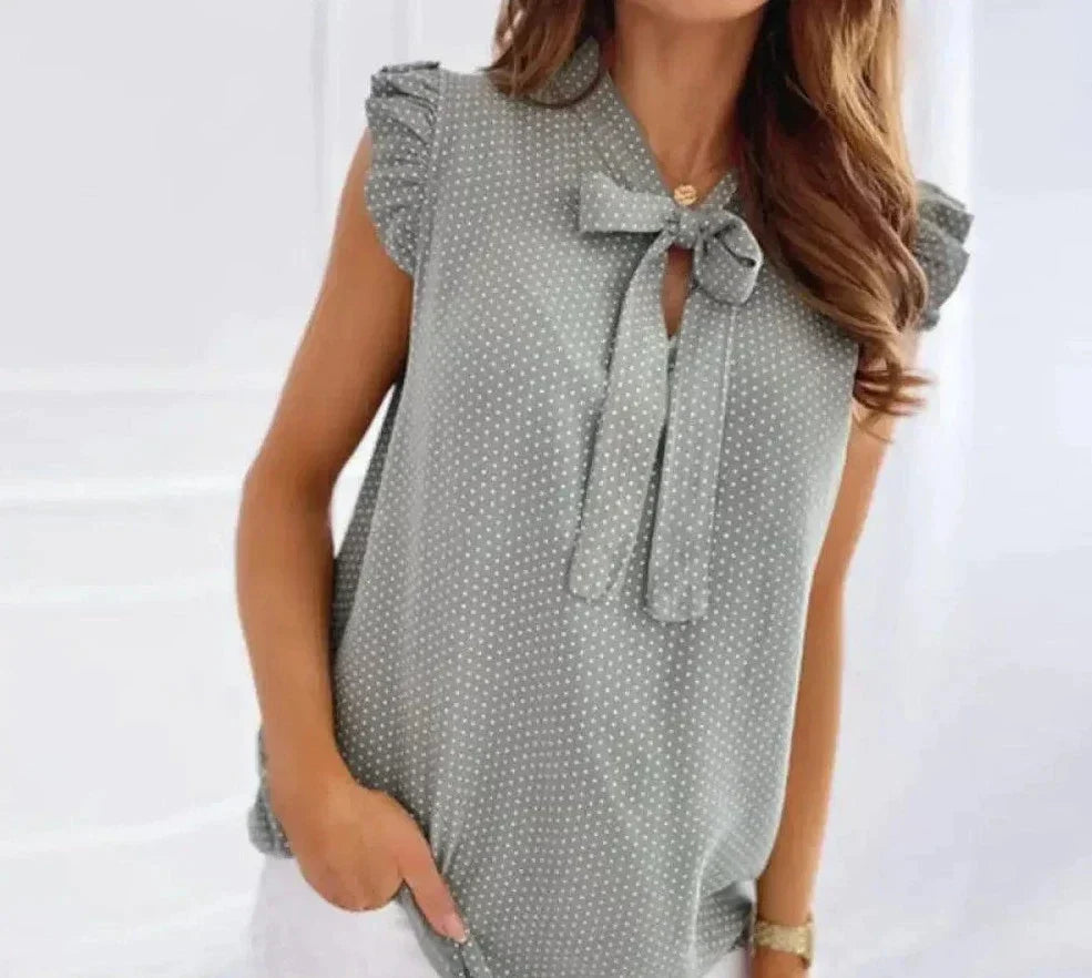 Eliza Sheffield | Polka Dot Bow-Tie Blouse For Women