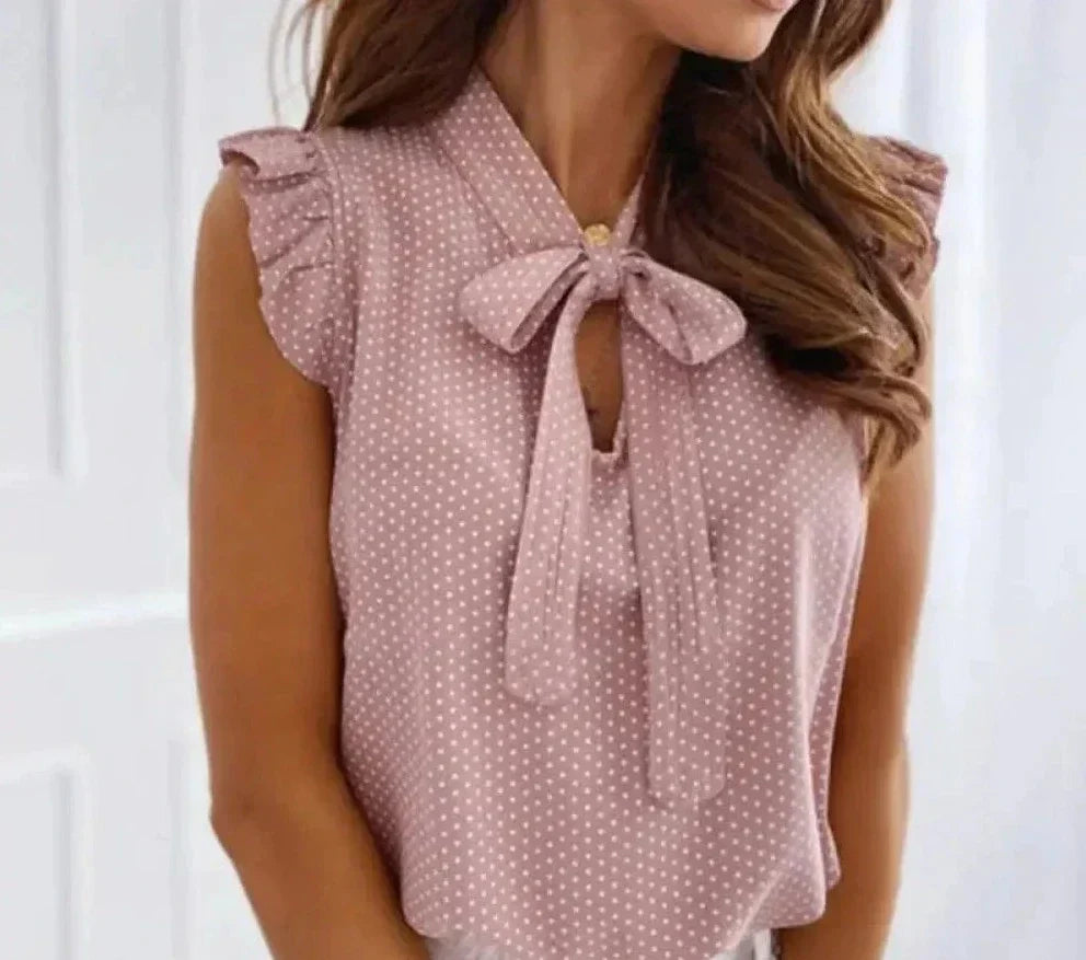 Eliza Sheffield | Polka Dot Bow-Tie Blouse For Women
