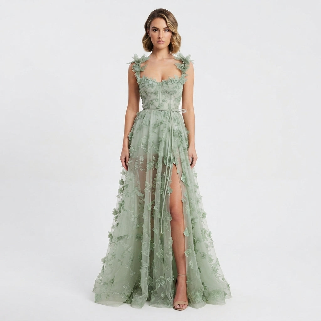 Brooke Cooper | Floral Applique Formal Dress For Women