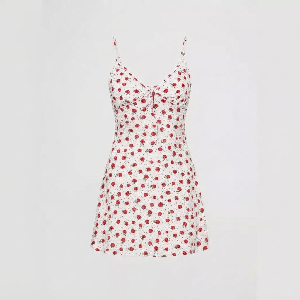 Brooke Johnston | Floral V-Neck Mini Dress For Women