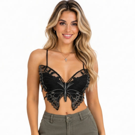 Ivy Marsh | Lace Butterfly Crop Top