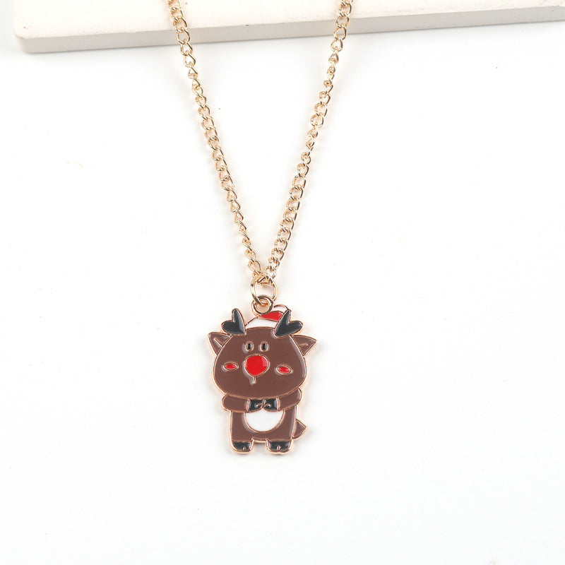 Sugarplum | Gold Cartoon Pendant Christmas Necklace For Women