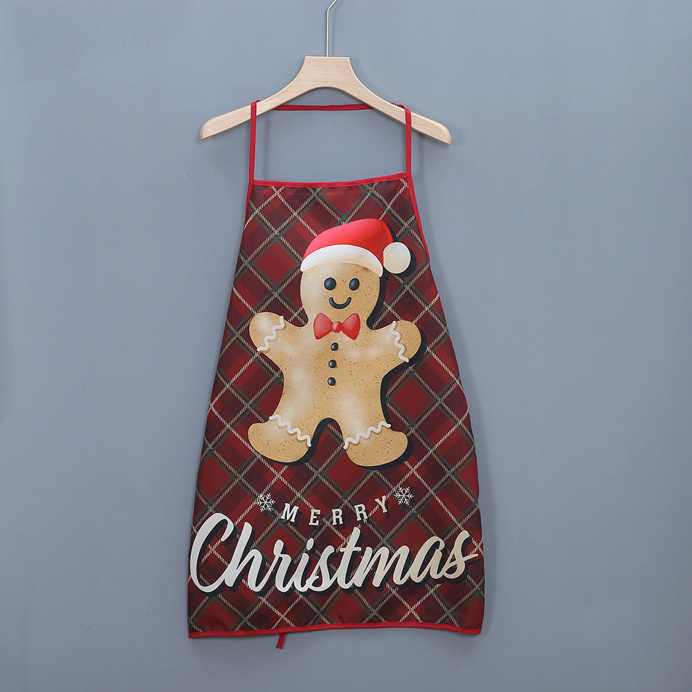 Ginger Snap | Red Tartan Script Print Christmas Apron Unisex