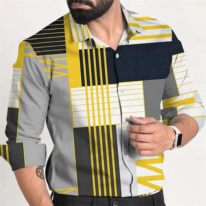Hamlin Ormsby | Colourblock Long Sleeve Shirt For Men