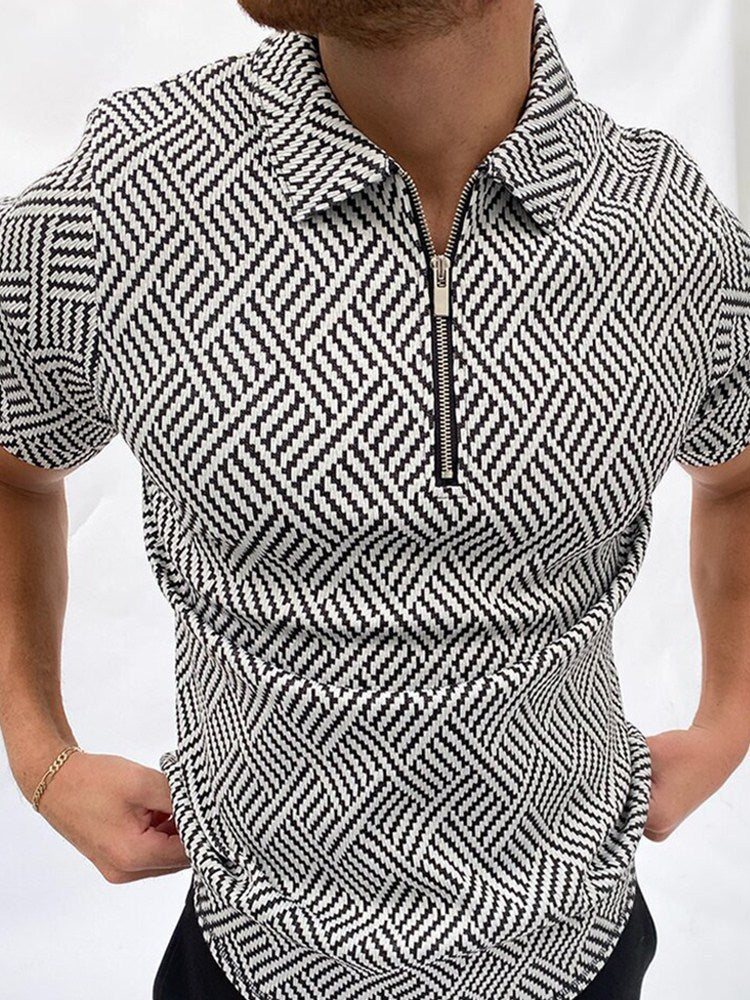 Desmond Rutherglen | Zip Polo Shirt For Men