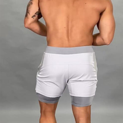 Vance Bracken | Grey Two In One Running Shorts For Men