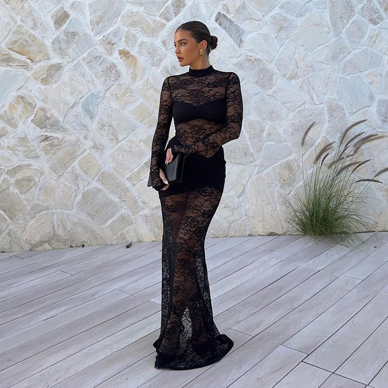 Eleanor Foster | Sheer Lace Maxi Dress For Women