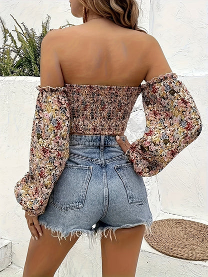 Niamh Sheldon | Floral Off-Shoulder Blouse For Women