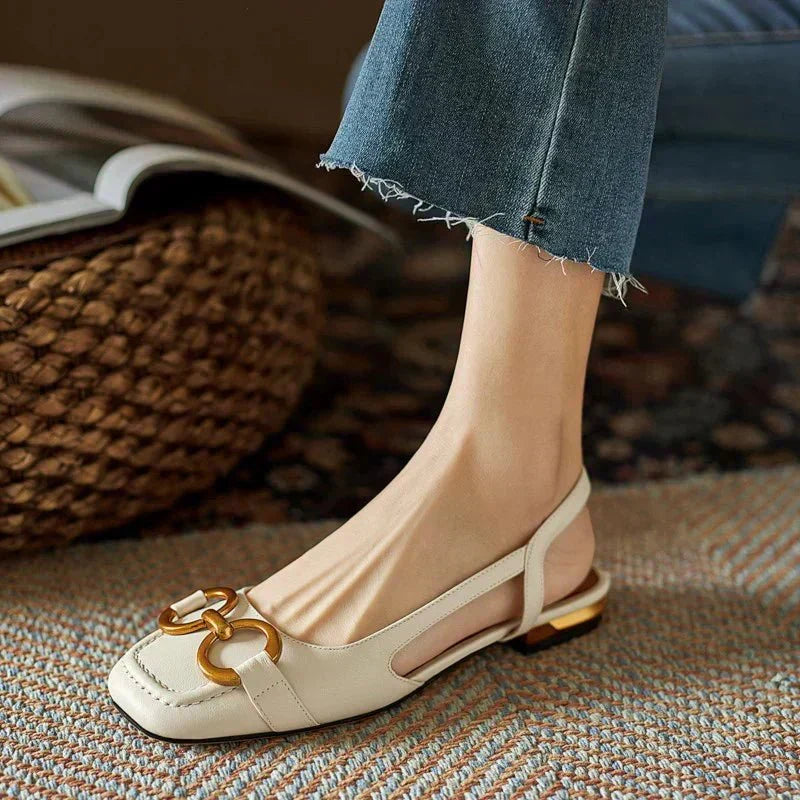 Esme Calder | Chain-Buckle Suede Flats For Women
