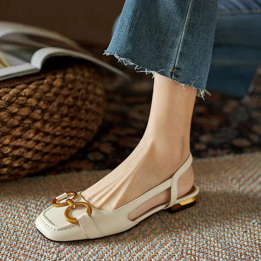 Esme Calder | Chain-Buckle Suede Flats For Women