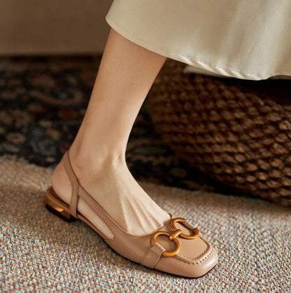 Esme Calder | Chain-Buckle Suede Flats For Women