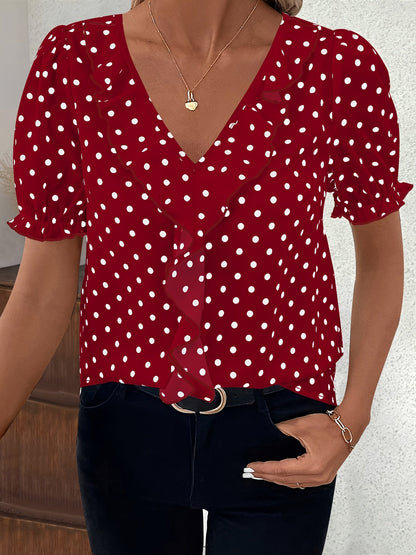 Florence Fairweather | Lace Color Block Blouse With Bubble Sleeves For Women