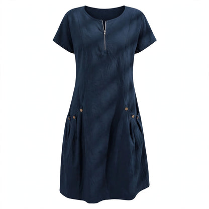 Charlotte Beaumont | Cotton Summer Dress With Button Detail For Women