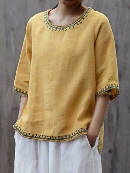 Annabelle Ferguson | Embroidered Linen Top For Women