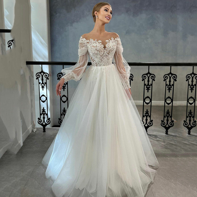 Amelia Hughes | Ivory Lace Ball Gown Wedding Dress For Women