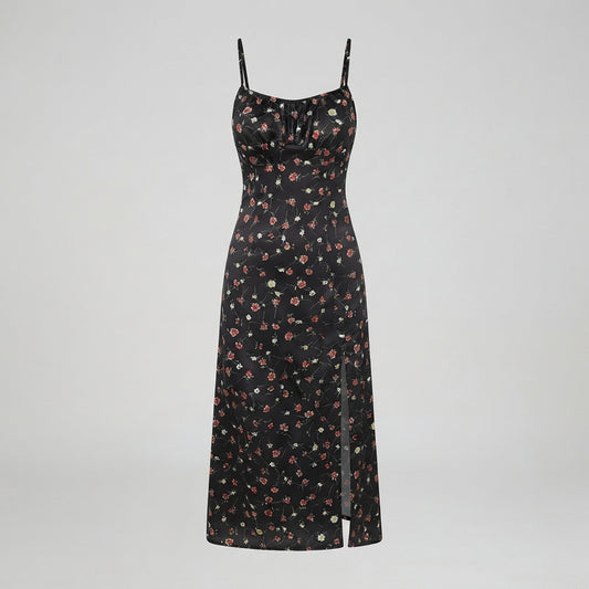Charlotte Bennett | Floral Slit Summer Dress For Women