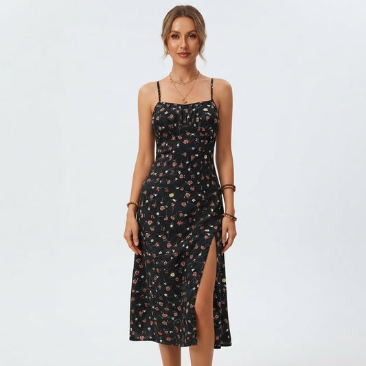 Charlotte Bennett | Floral Slit Summer Dress For Women