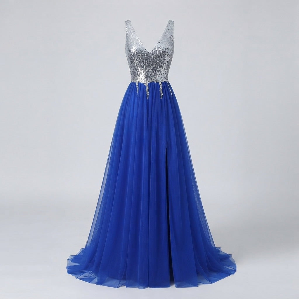 Charlotte Evans | Beaded Deep-V Formal Dress For Women