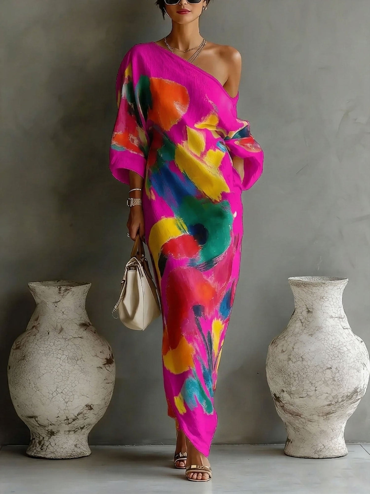 Clover Holton | Abstract Print Maxi Dress For Women