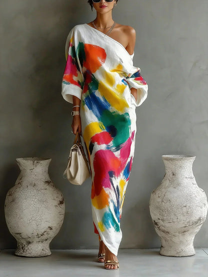 Clover Holton | Abstract Print Maxi Dress For Women