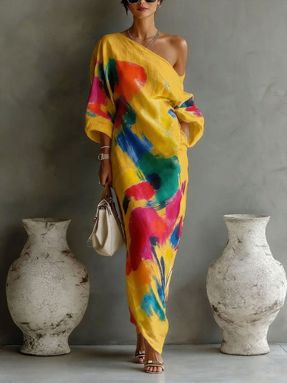 Clover Holton | Abstract Print Maxi Dress For Women