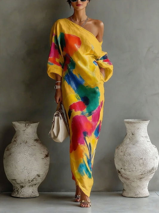 Clover Holton | Abstract Print Maxi Dress For Women