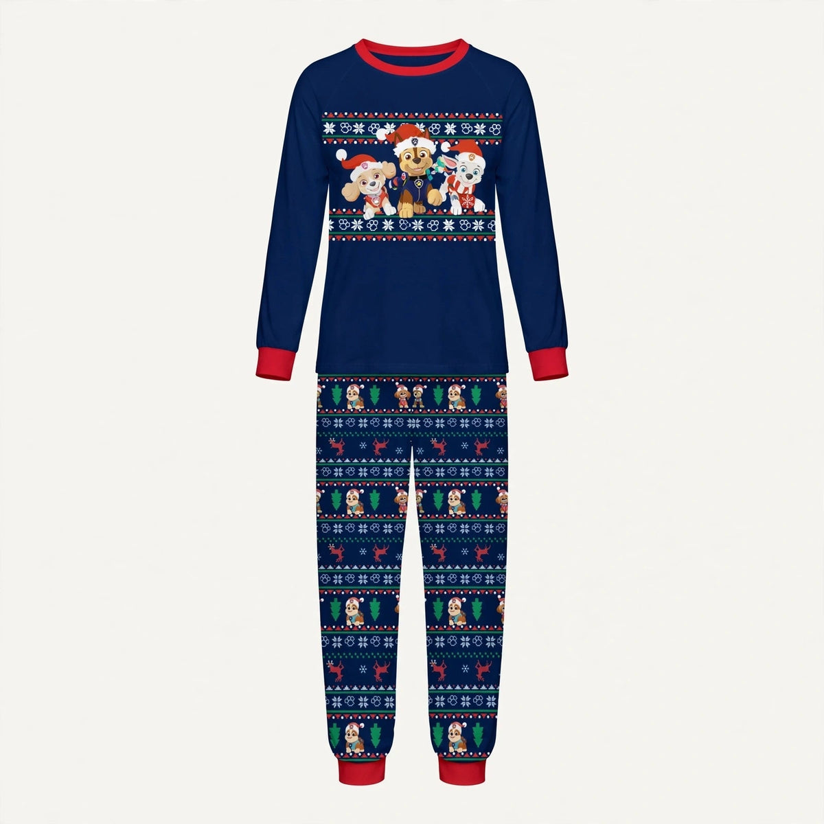 Cocoa | Navy Fair Isle Puppy Print Christmas Pyjamas Unisex & Family