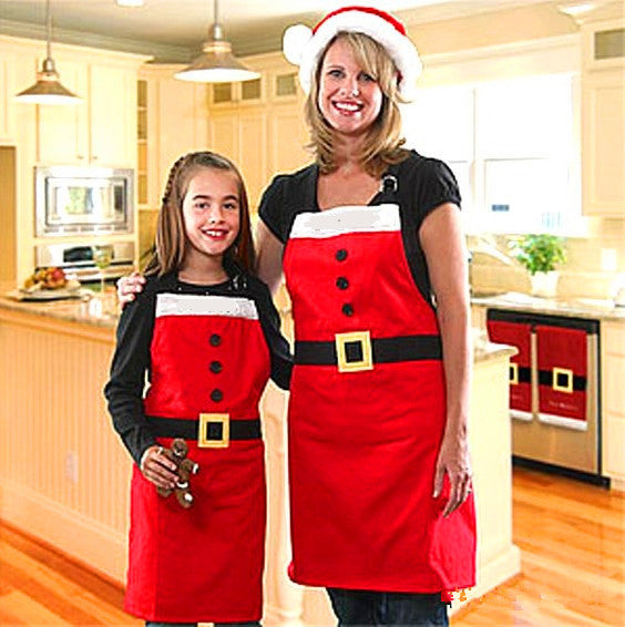 Cocoa Sparkle | Red Santa Belt Christmas Apron For Women