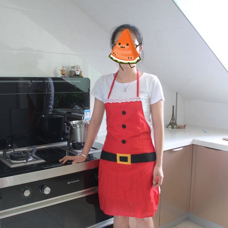 Cocoa Sparkle | Red Santa Belt Christmas Apron For Women