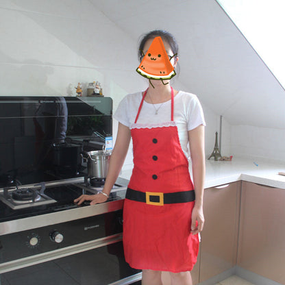 Cocoa Sparkle | Red Santa Belt Christmas Apron For Women