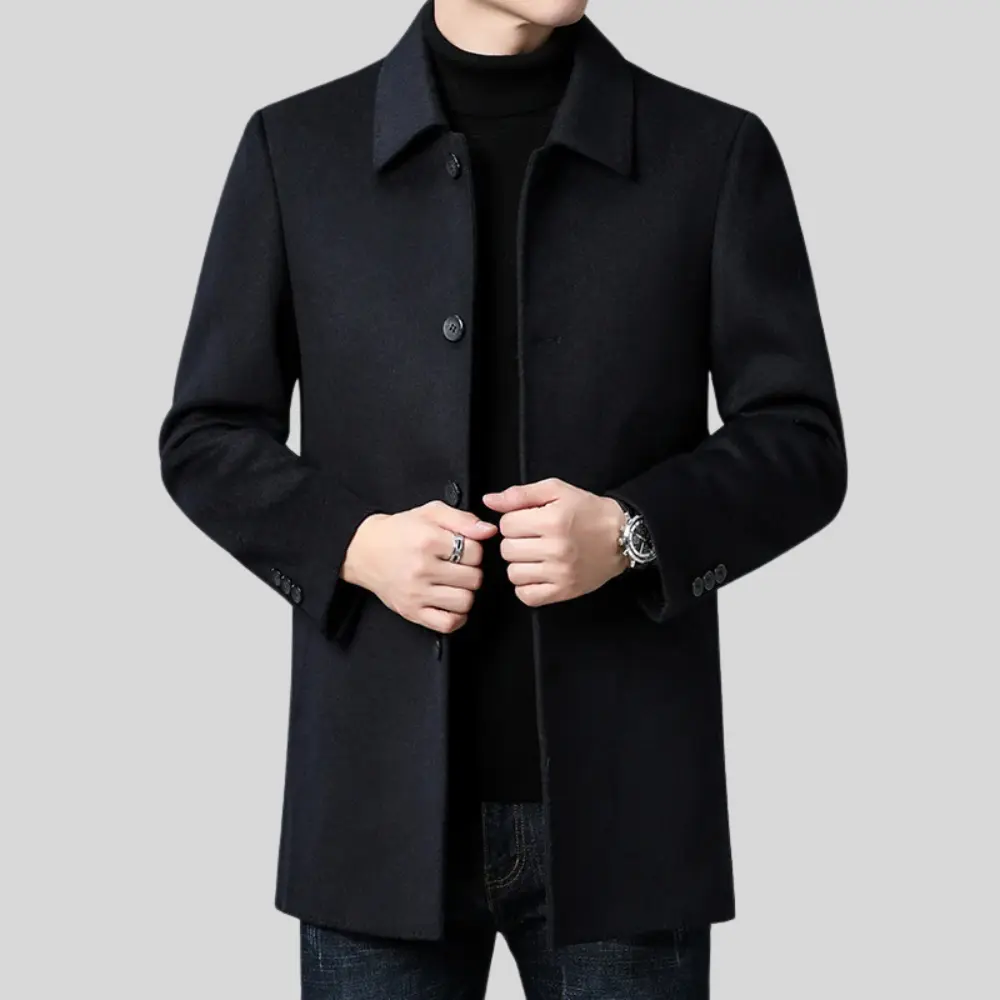 Cruz Marford | Single Breasted Longline Overcoat For Men