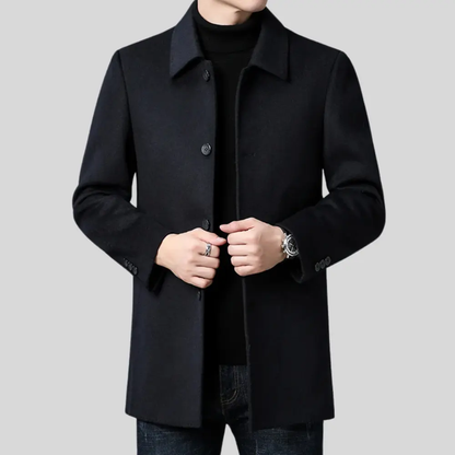 Cruz Marford | Single Breasted Longline Overcoat For Men