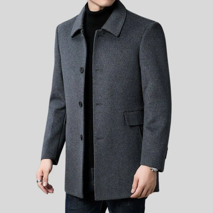 Cruz Marford | Single Breasted Longline Overcoat For Men