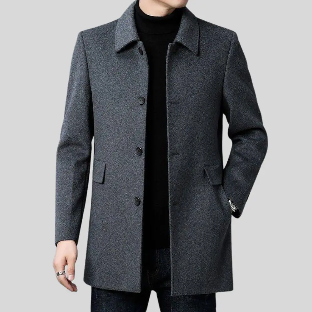 Cruz Marford | Single Breasted Longline Overcoat For Men