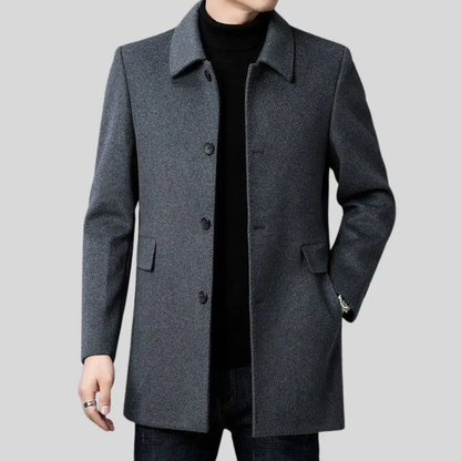 Cruz Marford | Single Breasted Longline Overcoat For Men