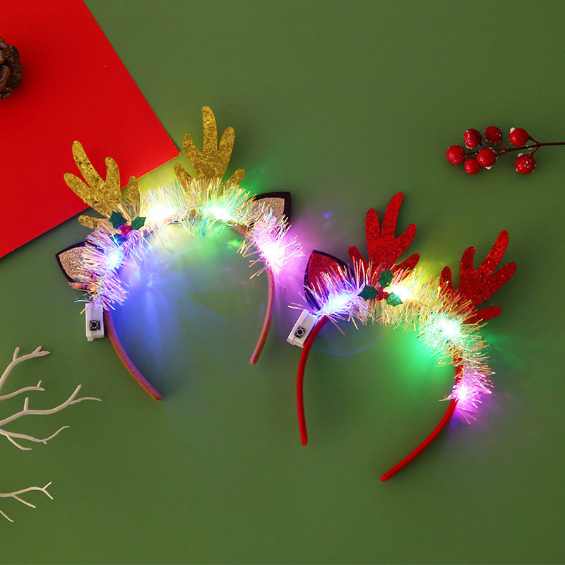 Antler Glow | Red Light-Up Reindeer Christmas Headband Unisex