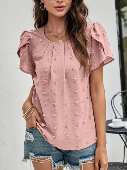Willow Sheppard | Swiss Dot Blouse With Petal Sleeves