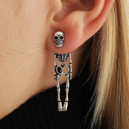 Charlotte Ravensworth | Silver Skeleton Drop Earrings For Women