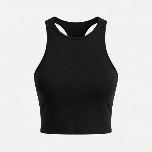 Niamh Gorse | Black Sleeveless Crop Tank For Women