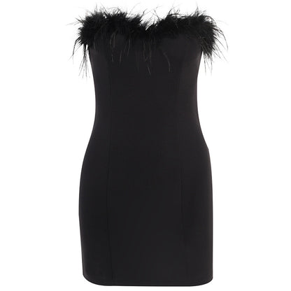 Grace Anderson | Feather Trim Cocktail Dress For Women