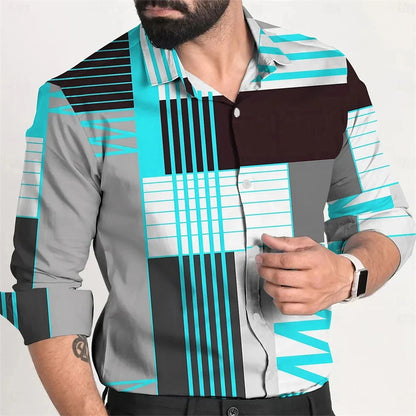 Hamlin Ormsby | Colourblock Long Sleeve Shirt For Men