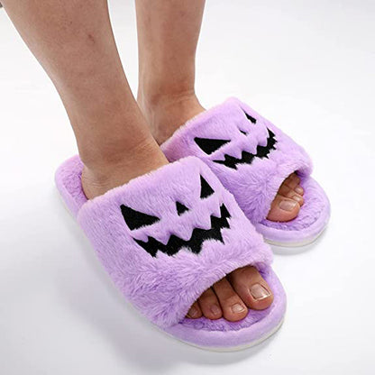 Beatrix Sloane | Plush Pumpkin Halloween Slippers For Women
