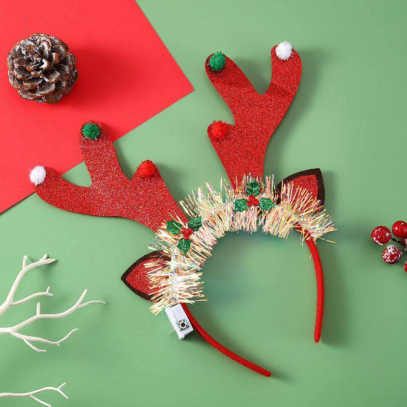 Antler Glow | Red Light-Up Reindeer Christmas Headband Unisex