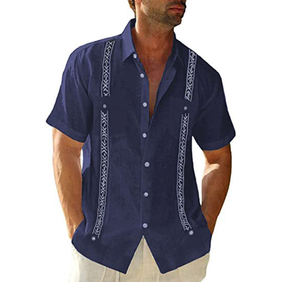 Caleb Vickery | Embroidered Guayabera Shirt For Men
