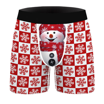 North Star | Red Santa Print Christmas Boxer Briefs For Men